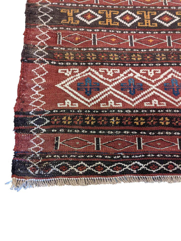 55 x 57 cm Sumak Traditional Red Small Rug - Rugmaster