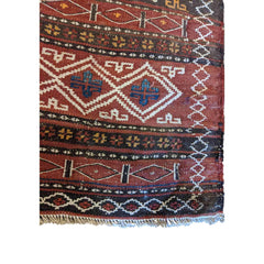 55 x 57 cm Sumak Traditional Red Small Rug - Rugmaster