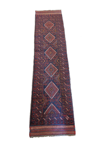 57 x 247 cm Afghan Mushwani Tribal Orange Rug - Rugoutlet