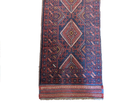 57 x 247 cm Afghan Mushwani Tribal Orange Rug - Rugoutlet