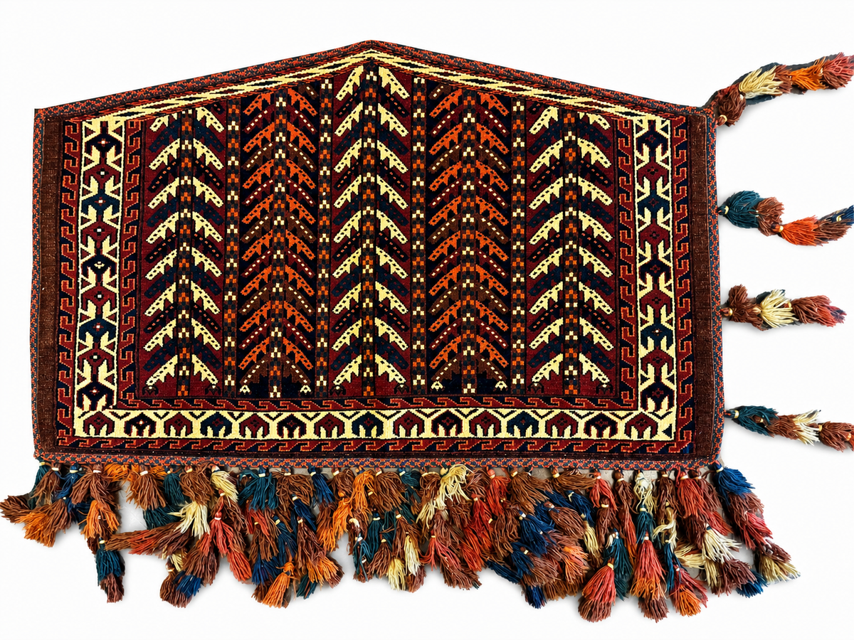Hachlu Handmade Antique Saddle Bag Rug (Pair)