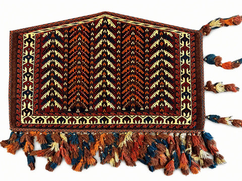 Hachlu Handmade Antique Saddle Bag Rug (Pair)