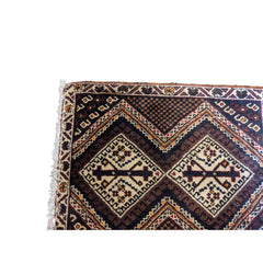 59 x 50 cm Persian Baluch Tribal Brown Small Rug - Rugoutlet