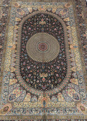 Silk Effect Natural Silk Fringe Rug (1m x 1.5m)