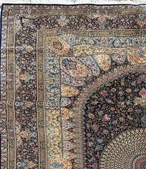 Silk Effect Natural Silk Fringe Rug (1m x 1.5m)