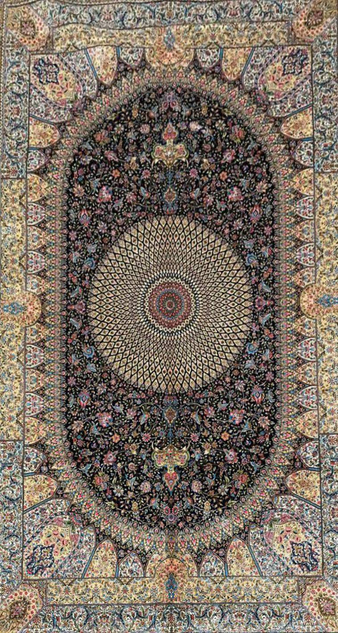 Persian Qum Handmade Silk Rug - 100 cm x 150 cm