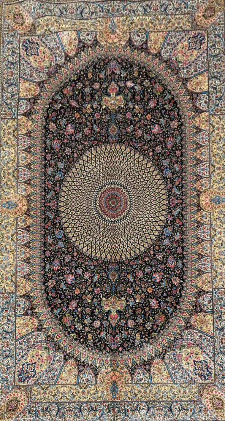 Silk Effect Natural Silk Fringe Rug (1m x 1.5m)