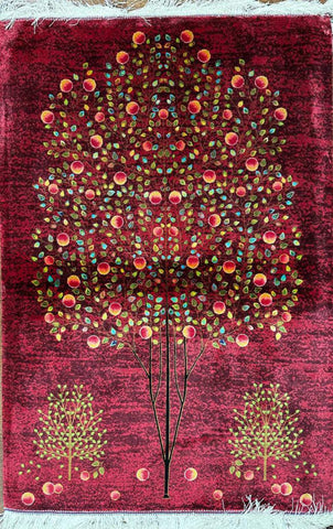 Silk Effect Natural Silk Fringe Rug (130cm x 80 cm)