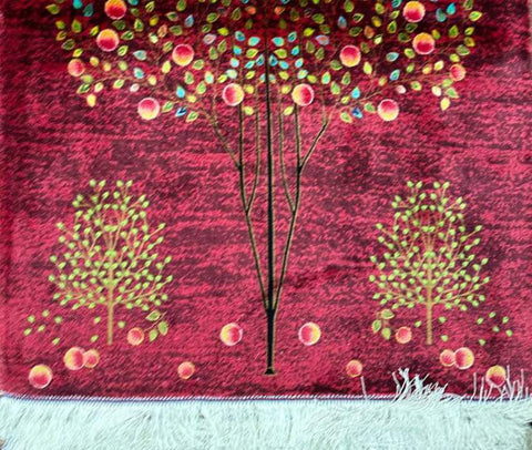 Silk Effect Natural Silk Fringe Rug (130cm x 80 cm)