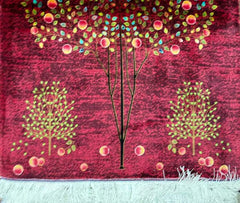 Silk Effect Natural Silk Fringe Rug (130cm x 80 cm)