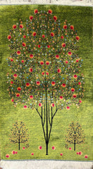 Silk Effect Natural Silk Fringe Rug (130cm x 80 cm)