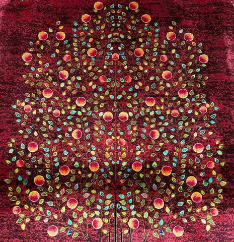 Silk Effect Natural Silk Fringe Rug (130cm x 80 cm)