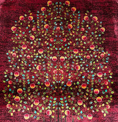 Silk Effect Natural Silk Fringe Rug (130cm x 80 cm)