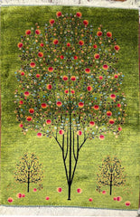 Silk Effect Natural Silk Fringe Rug (130cm x 80 cm)