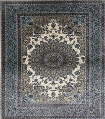 Silk Effect Natural Silk Fringe Rug (1m x 1.5m)