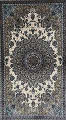 Silk Effect Natural Silk Fringe Rug (1m x 1.5m)