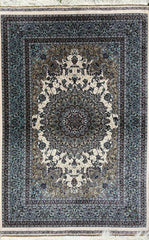 Silk Effect Natural Silk Fringe Rug (1m x 1.5m)
