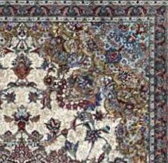 Silk Effect Natural Silk Fringe Rug (1m x 1.5m)