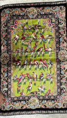 Silk Effect Natural Silk Fringe Rug (130cm x 80 cm)