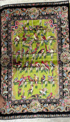 Silk Effect Natural Silk Fringe Rug (130cm x 80 cm)