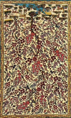 Silk Effect Natural Silk Fringe Rug (1m x 1.5m)