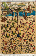 Silk Effect Natural Silk Fringe Rug (1m x 1.5m)