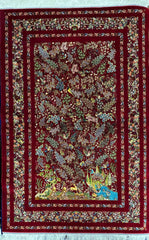 Silk Effect Natural Silk Fringe Rug (1m x 1.5m)