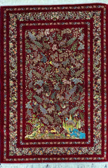 Silk Effect Natural Silk Fringe Rug (1m x 1.5m)