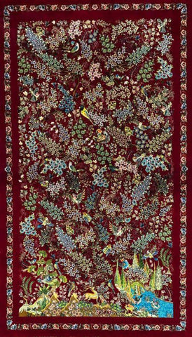 Silk Effect Natural Silk Fringe Rug (1m x 1.5m)