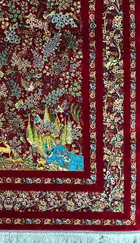 Silk Effect Natural Silk Fringe Rug (1m x 1.5m)