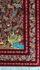 Silk Effect Natural Silk Fringe Rug (1m x 1.5m)