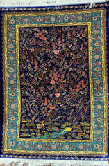 Silk Effect Natural Silk Fringe Rug (1m x 1.5m)