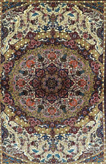 Silk Effect Natural Silk Fringe Rug (1m x 1.5m)