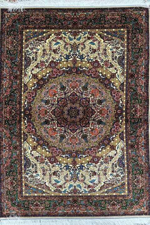 Persian Qum Handmade Silk Rug - 100 cm x 150 cm