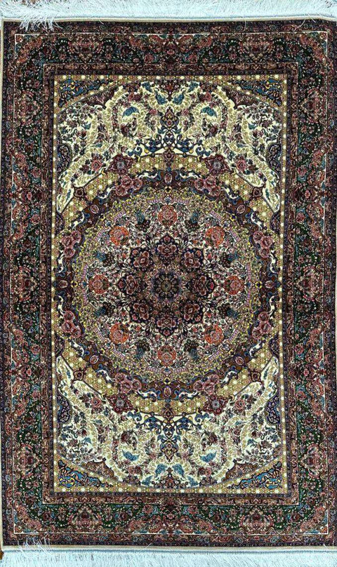 Persian Qum Handmade Silk Rug - 100 cm x 150 cm