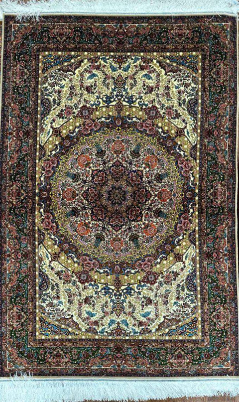 Persian Qum Handmade Silk Rug - 100 cm x 150 cm
