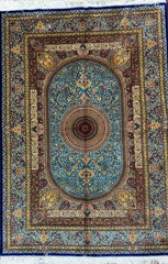 Silk Effect Natural Silk Fringe Rug 255 cm x 155 cm