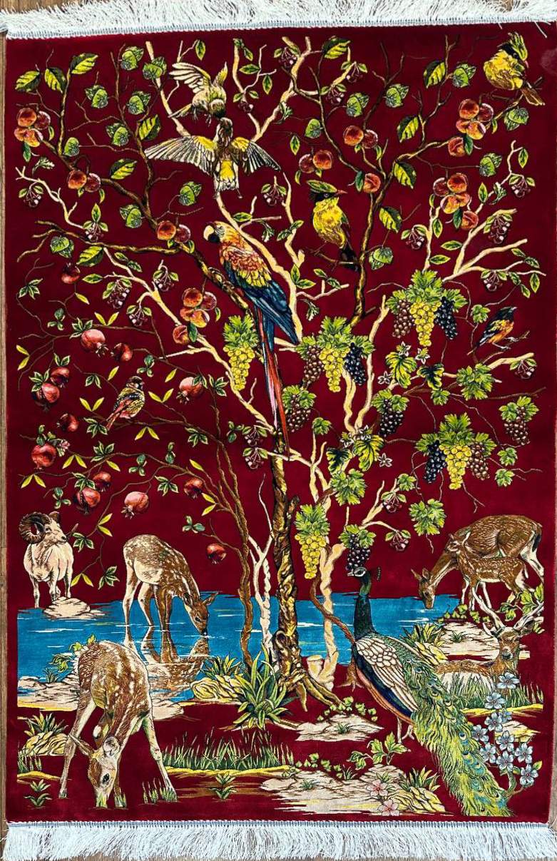 Silk Effect Natural Silk Rug 130 cm x 80 cm ( 4.2 x 2.6 ft)