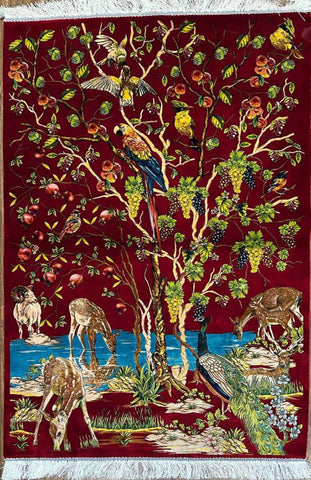 Silk Effect Natural Silk Rug 130 cm x 80 cm ( 4.2 x 2.6 ft)