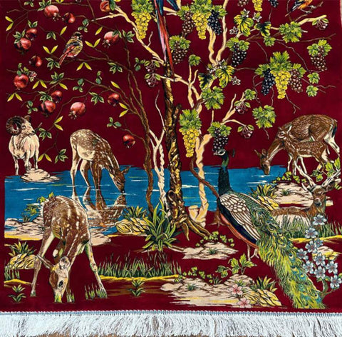 Silk Effect Natural Silk Rug 130 cm x 80 cm ( 4.2 x 2.6 ft)