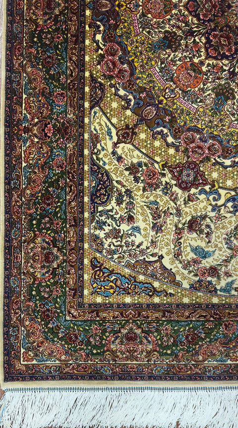 Persian Qum Handmade Silk Rug - 100 cm x 150 cm