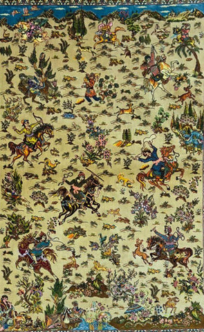 Silk Effect Natural Silk Fringe Rug (1m x 1.5m)