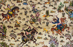 Silk Effect Natural Silk Fringe Rug (1m x 1.5m)