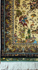 Silk Effect Natural Silk Fringe Rug (1m x 1.5m)