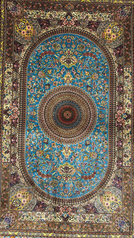 Silk Effect Natural Silk Fringe Rug 255 cm x 155 cm