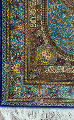 Silk Effect Natural Silk Fringe Rug 255 cm x 155 cm