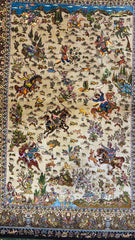 Silk Effect Natural Silk Fringe Rug (1m x 1.5m)