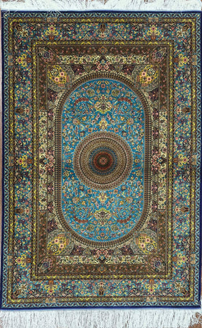 Silk Effect Natural Silk Fringe Rug 255 cm x 155 cm