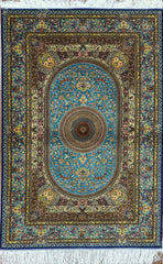 Silk Effect Natural Silk Fringe Rug 255 cm x 155 cm