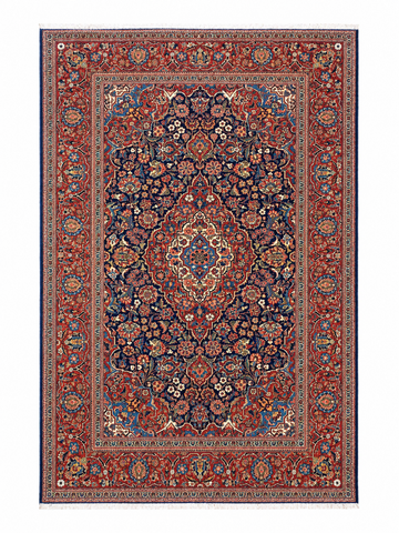 Handmade Fine Old Persian Kashan Wool Rug 210x133 cm – Red & Black 100+ Years Old Rug